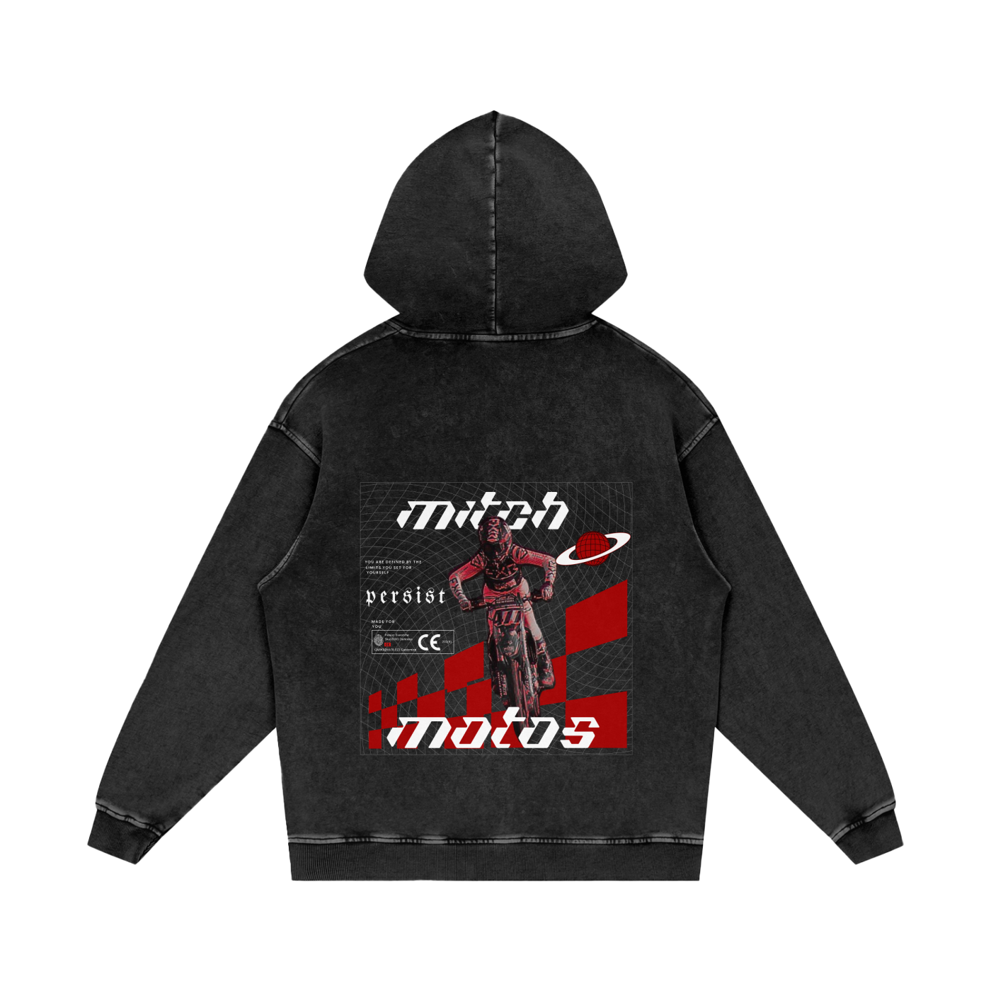 MitchMotos Acid Wash Oversize Hoodie